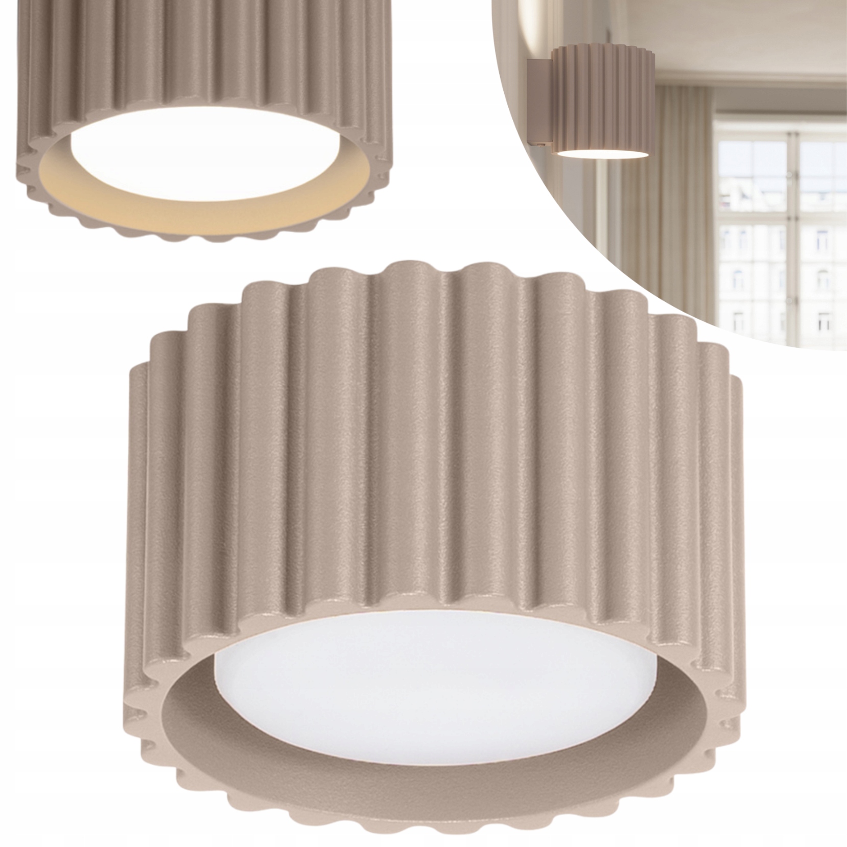 Sollux Lighting Stropní spot Moderní Taupe 6 cm 1xGX53 10W