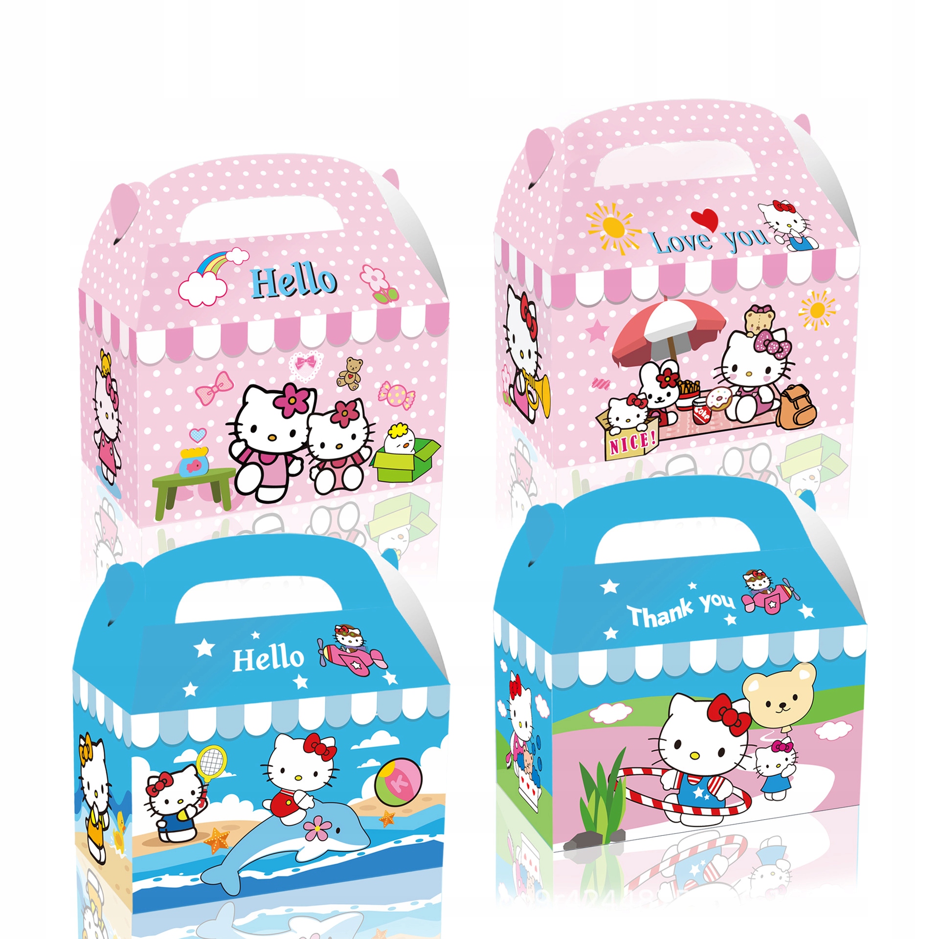 TORBA TOREBKA URODZINOWA DLA GOŚCI NA CIASTO HELLO KITTY 12 SZTUK