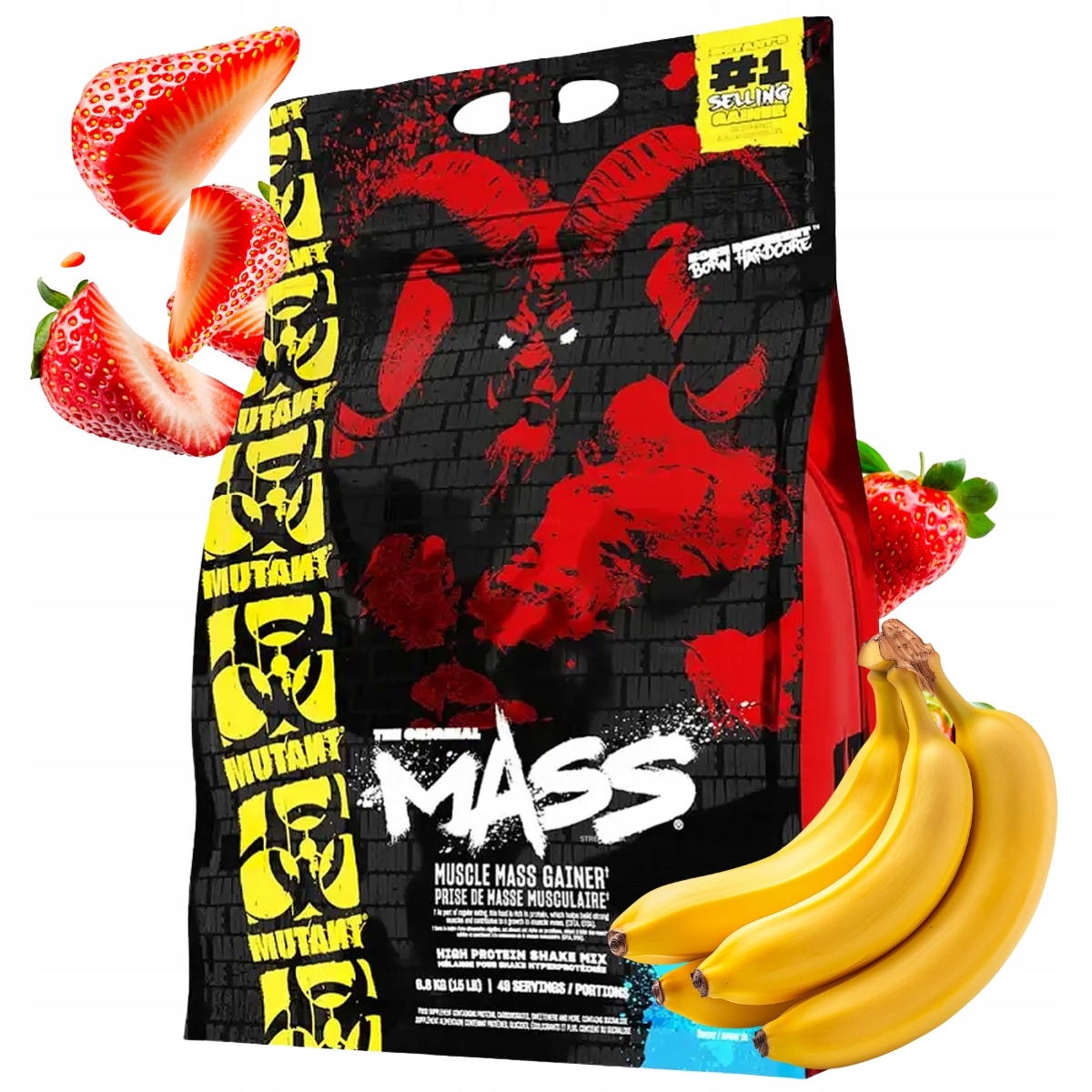 Mutant Mass 6800g Gainer Masa Wpc Wpi Jahoda Banán