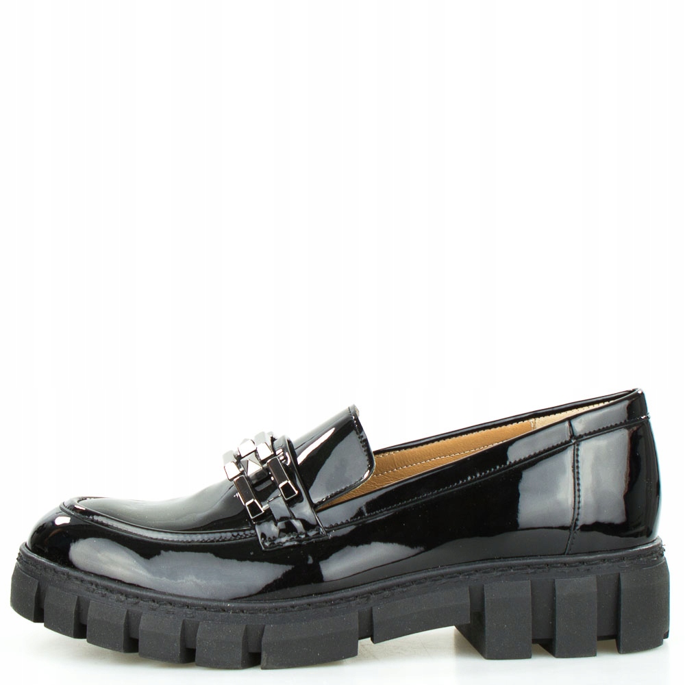 Kožené Mokasíny Platformy Lak Ozdoba 39