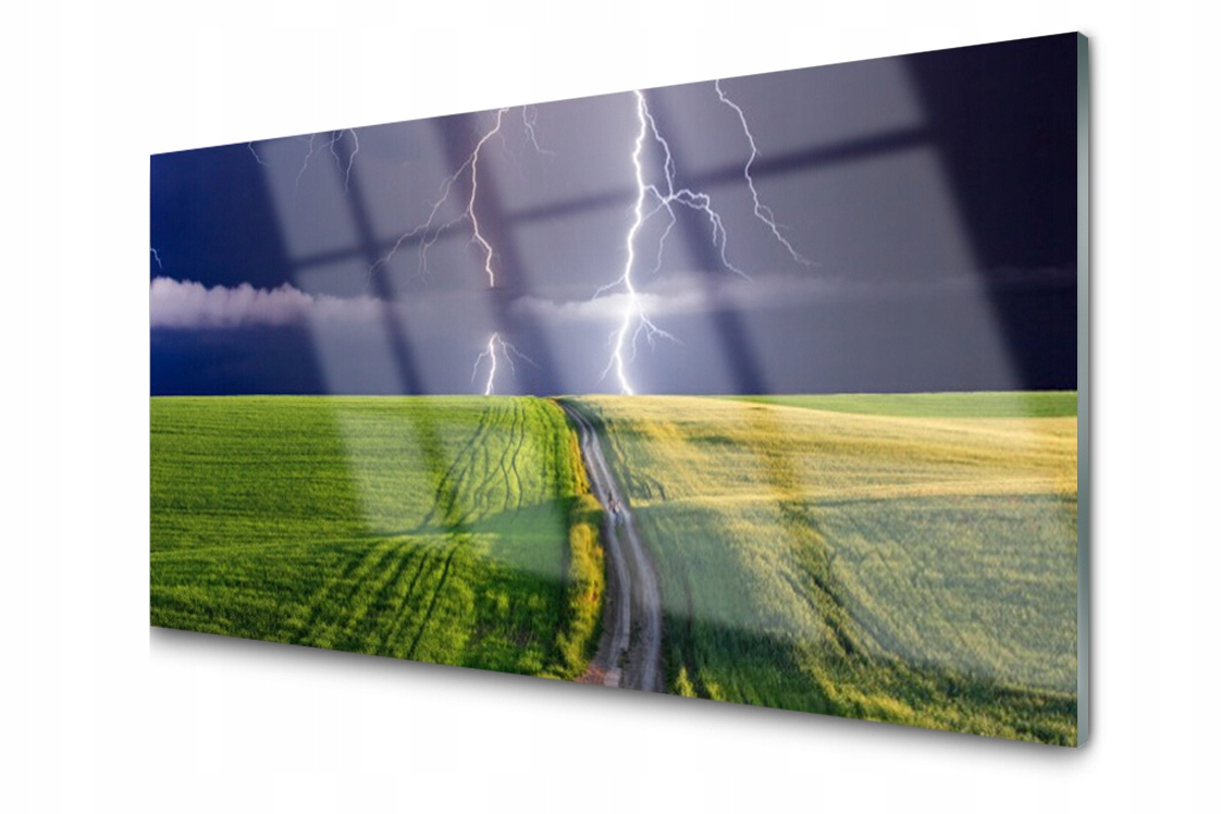 

Panel szklany dekor Pole Błyskawica 140x70