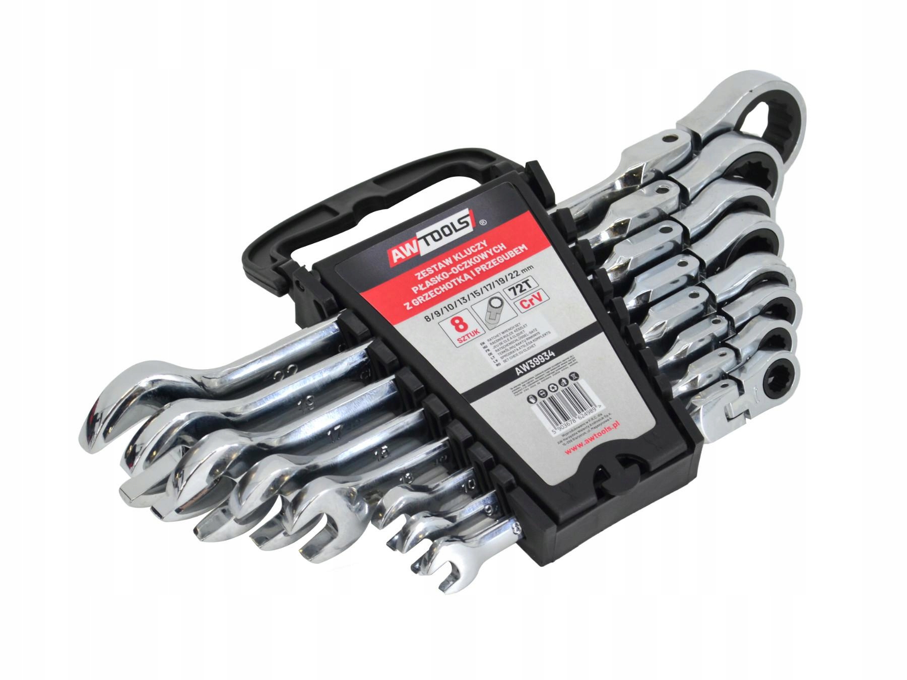 Awtools Očkoploché Klíče S Kloubovými Ráčnami Komplet 8 ks 8-22 mm