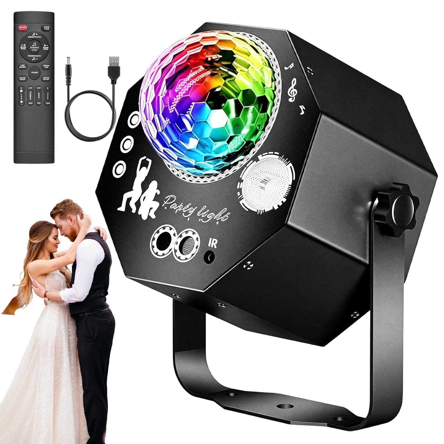 Laserový Diskotékový Projektor Rgb 3D Lampa 64 Vzorů Zvuků Pilotní Klub