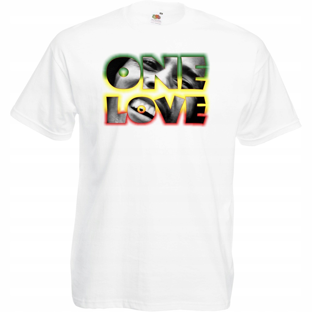 

Koszulka reagge one love Marley nadruk M biała