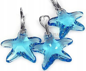 Krystaly Náušnice Přívěsek Blue Starfish
