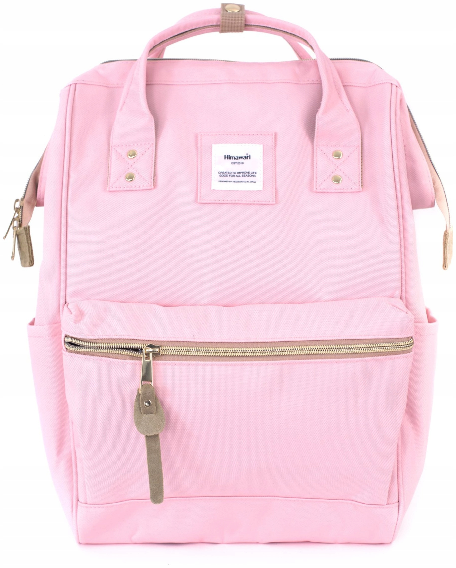 Batoh na notebook Himawari Classic prostorný, Usb, světle růžový