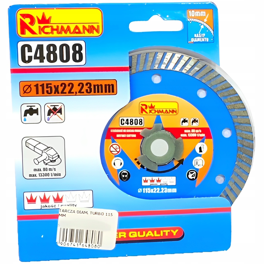 TARCZA DIAMENTOWA SEGMENTOWA TURBO 115 MM 22,23 mm RICHMANN C4808 Marka RICHMANN