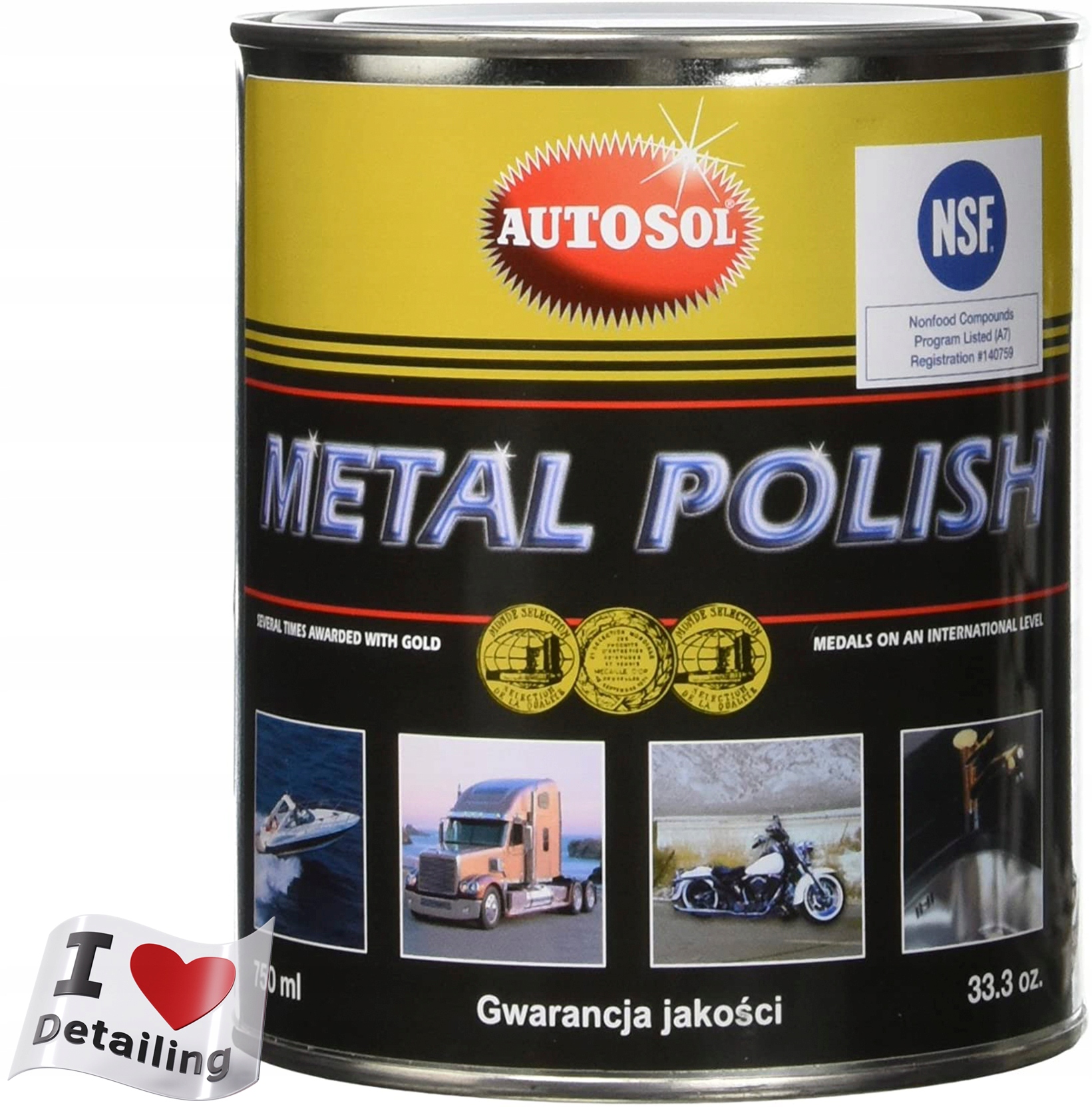 AUTOSOL METAL POLISH CHROM ALU PASTA POLERSK 750ml