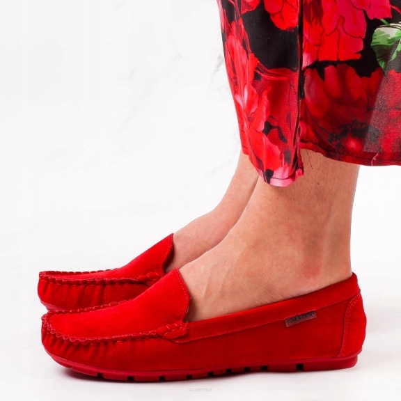 

Czerwone mokasyny damskie Vinceza 2210 Skóra r38