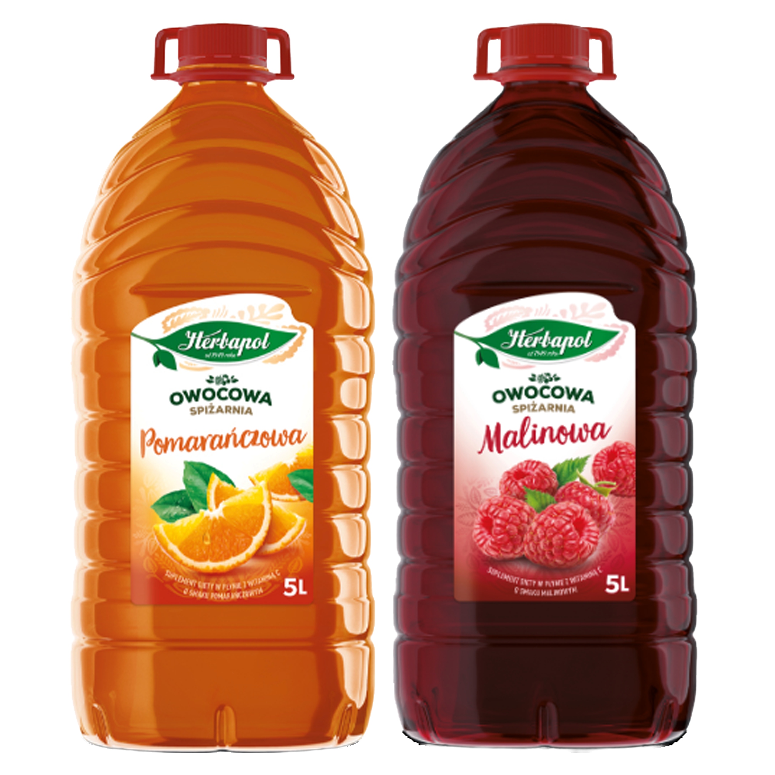 Sirup Herbapol 2x5L Ovocná Spíž Malinová a oranžová