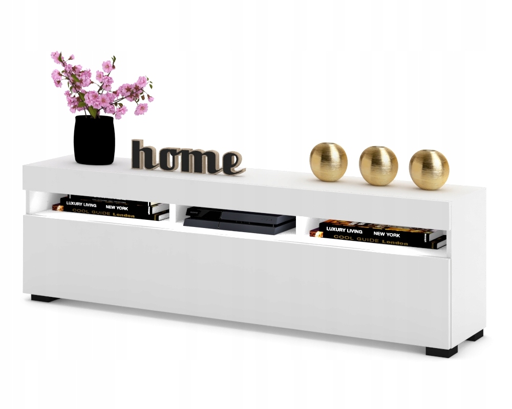 Rtv Skrinka Komoda Stolík Do Obývačky Play 120 Biela Led