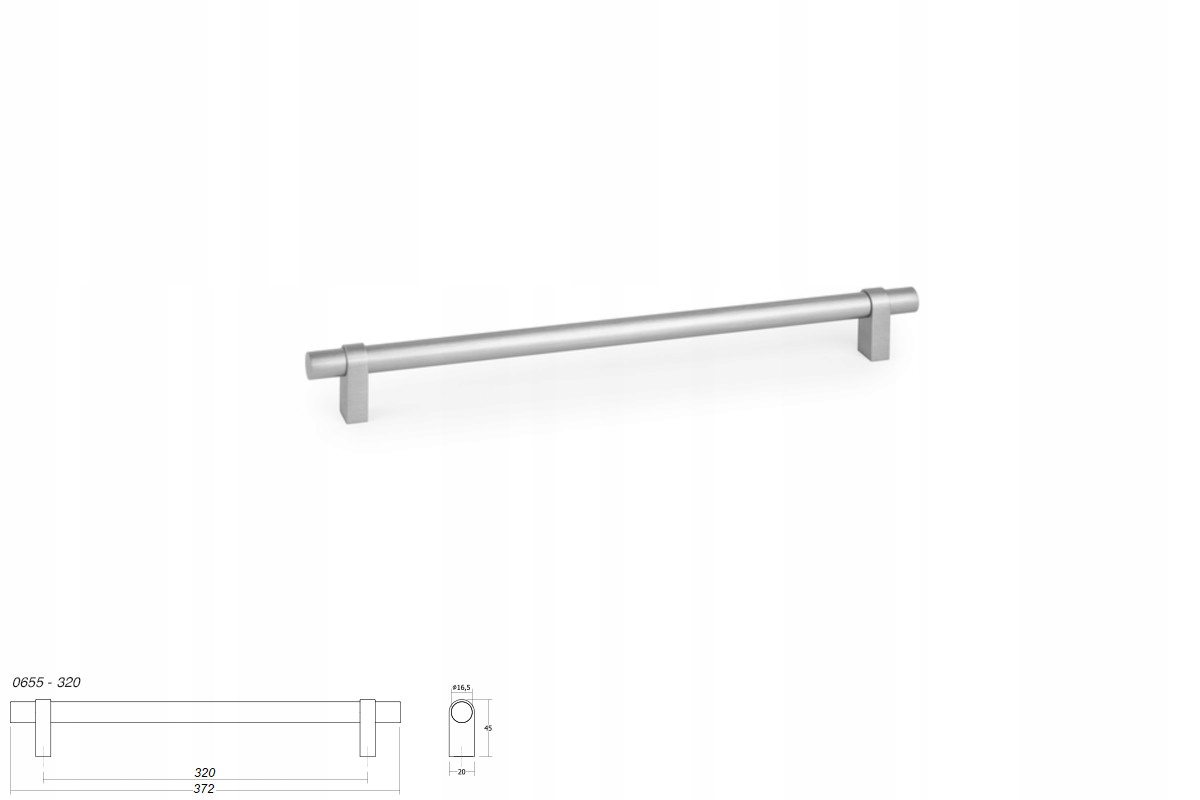 Nábytková úchytka Viefe Nobb 0657 rozteč 320 délka 372 ocel nerez