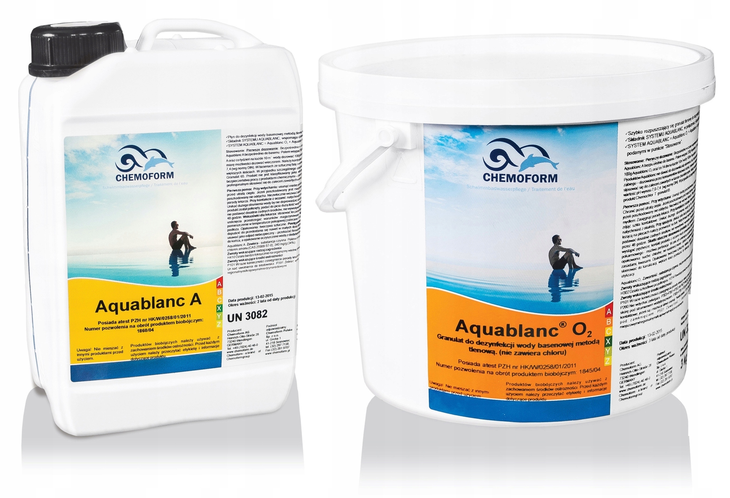 Aktívny Kyslík Aquablanc A+O2 2x3kg Chémia Bazén Jacuzzi Bez Chlóru Chemoform