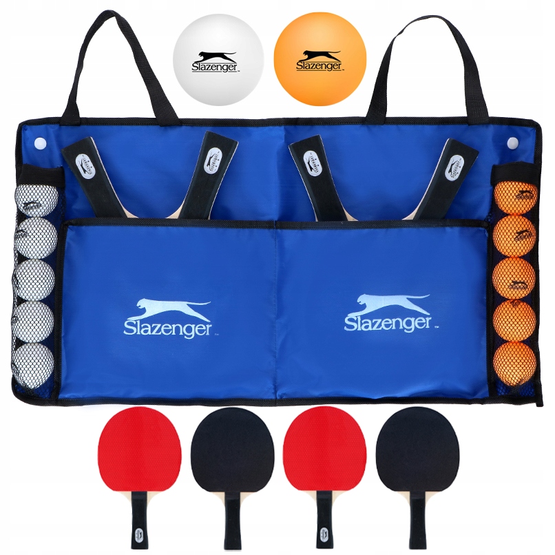 RAKIETKI + PIŁECZKI do Tenisa Stołowego SLAZENGER 15 elementów Model 8711252473833