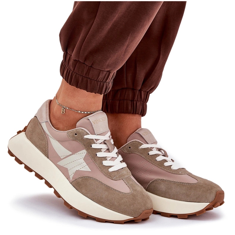 Dámské Semišové Sportovní Boty Na Platformě Vinceza 66720 Béžové 37