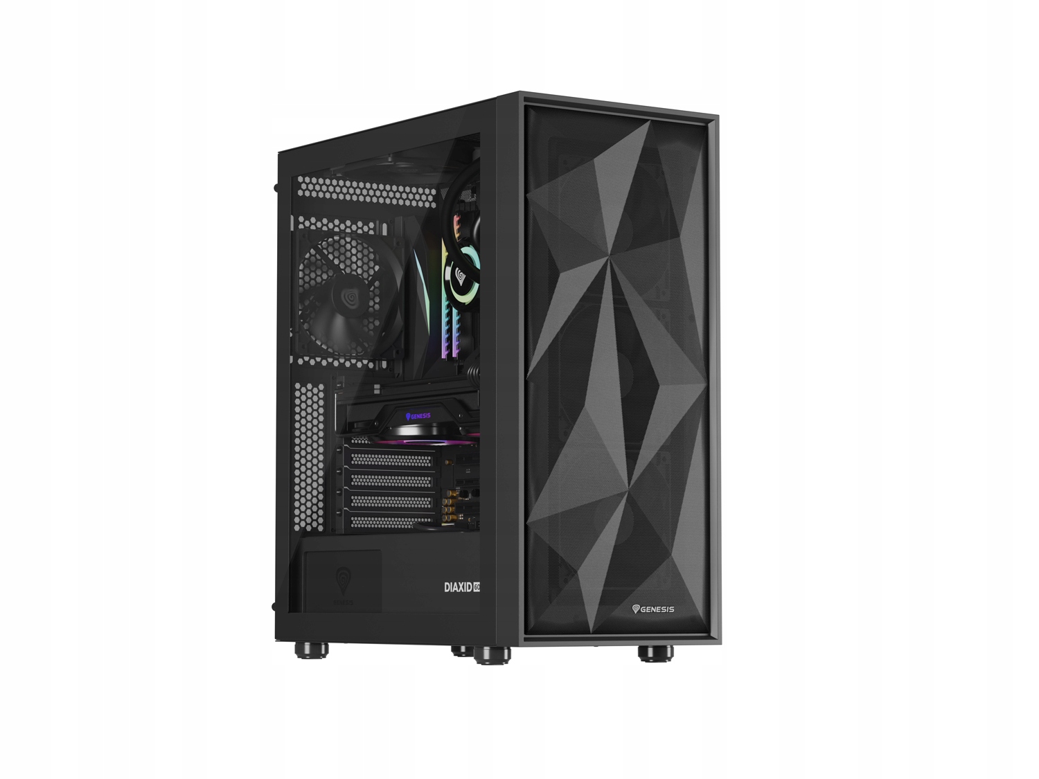 Počítačová skriňa Genesis Diaxid 605F/Midi Tower/Transpar./Čierna