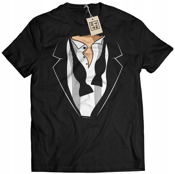 

Koszulka Tuxedo Smoking Muszka Impreza czarna L