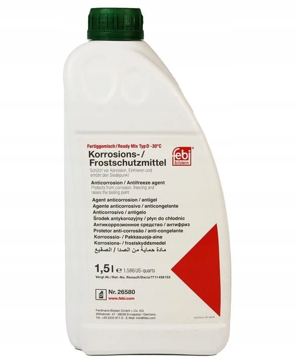 

Febi 26580 Płyn do chłodnic zielony, -30°C, 1,5 L
