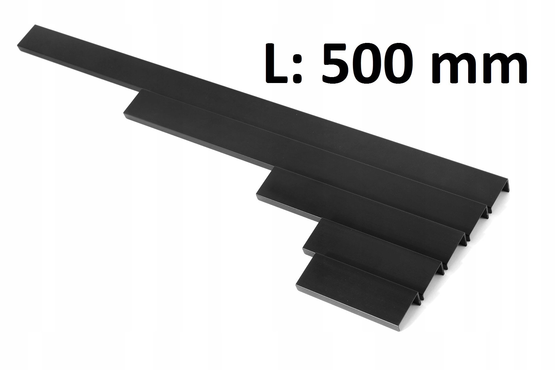 

Uchwyt krawędziowy prosty czarny mat L500