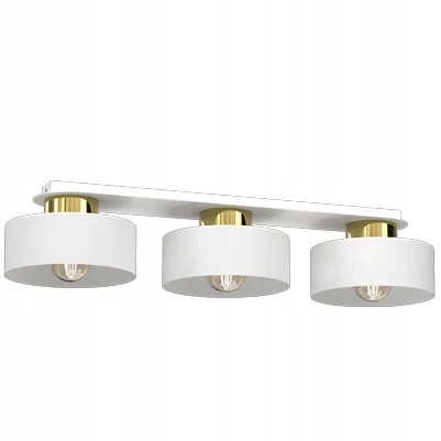 Stropná lampa trojitá biela zlatá podlhovastá 68 cm do jedálne 3 body Luminex