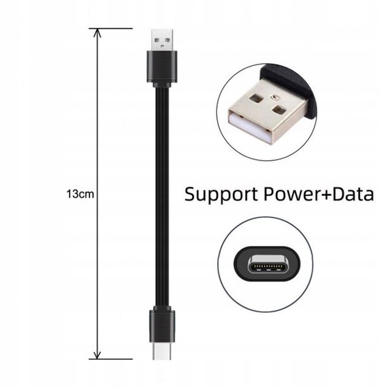 Kabel płaski USB 3.1 USB-C typ C do USB 2.0 13 cm Marka WulkanCenPL