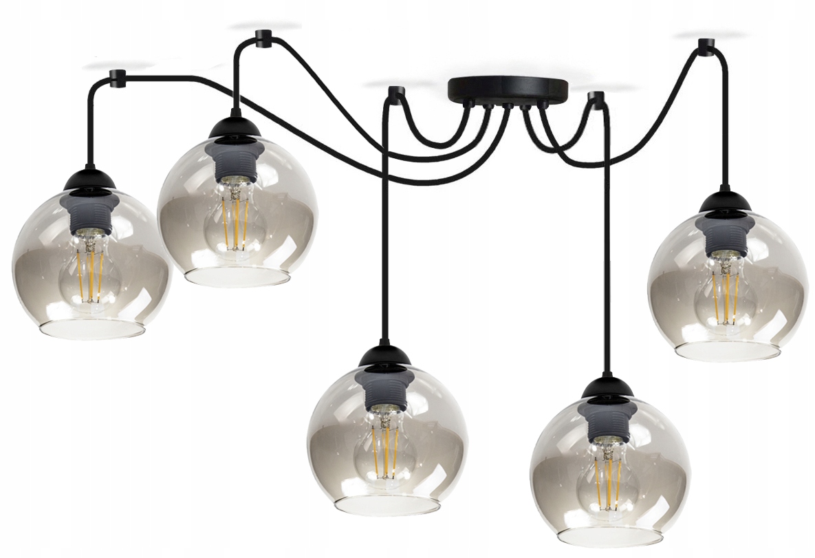 Závesná Stropná Lampa Pavúk Luster Sklo 5 Led