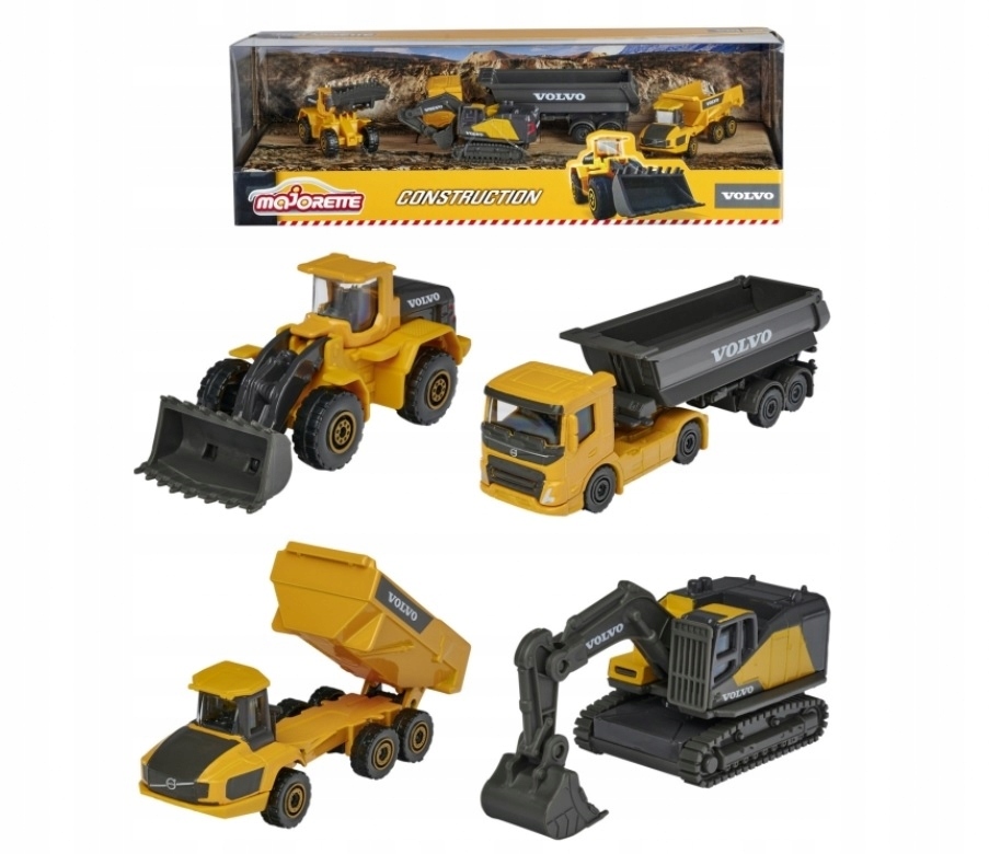 

Pojazdy budowlane 4 szt Volvo Majorette Auta