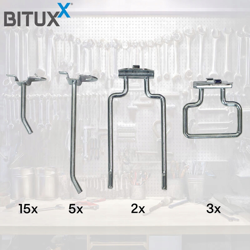 ŚCIANKA TABLICA NA NARZĘDZIA KLUCZE MODUŁOWA 32 UCHWYTY HACZYKI Kolor szary