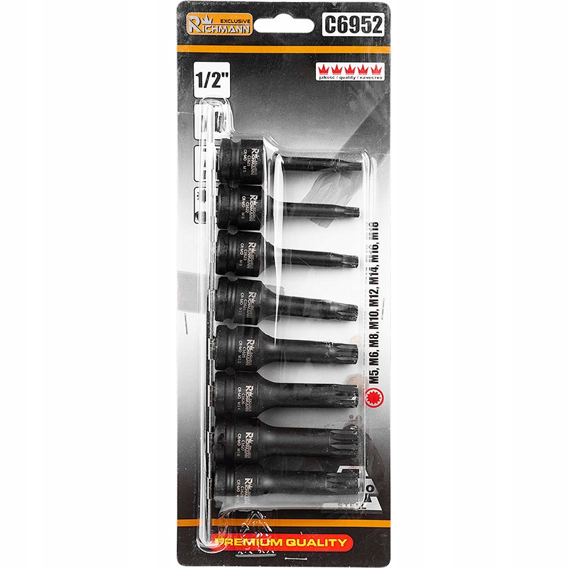 KLUCZE UDAROWE SPLINE 1 2 M5 M18 RICHMANN C6952 EAN 5906741669528
