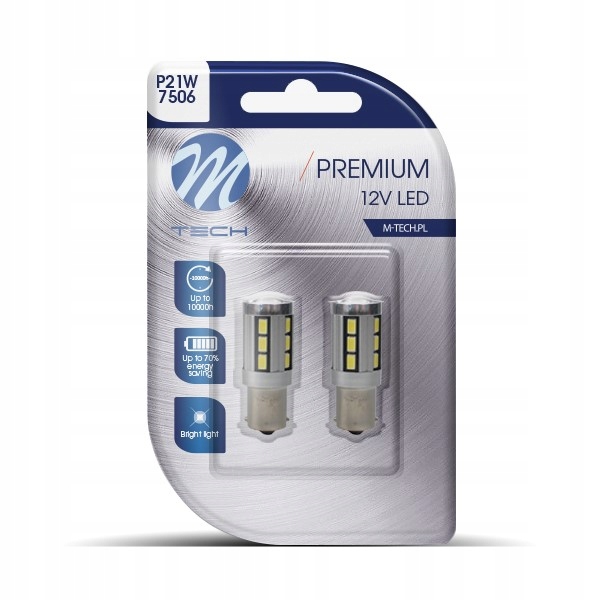 

Żarówki Led P21W Ba15s Smd Canbus 12V biała M-tech