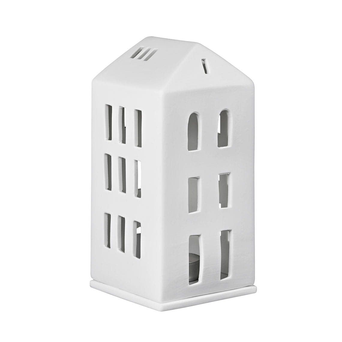 Porcelanowy lampion domek: dach czterospadowy