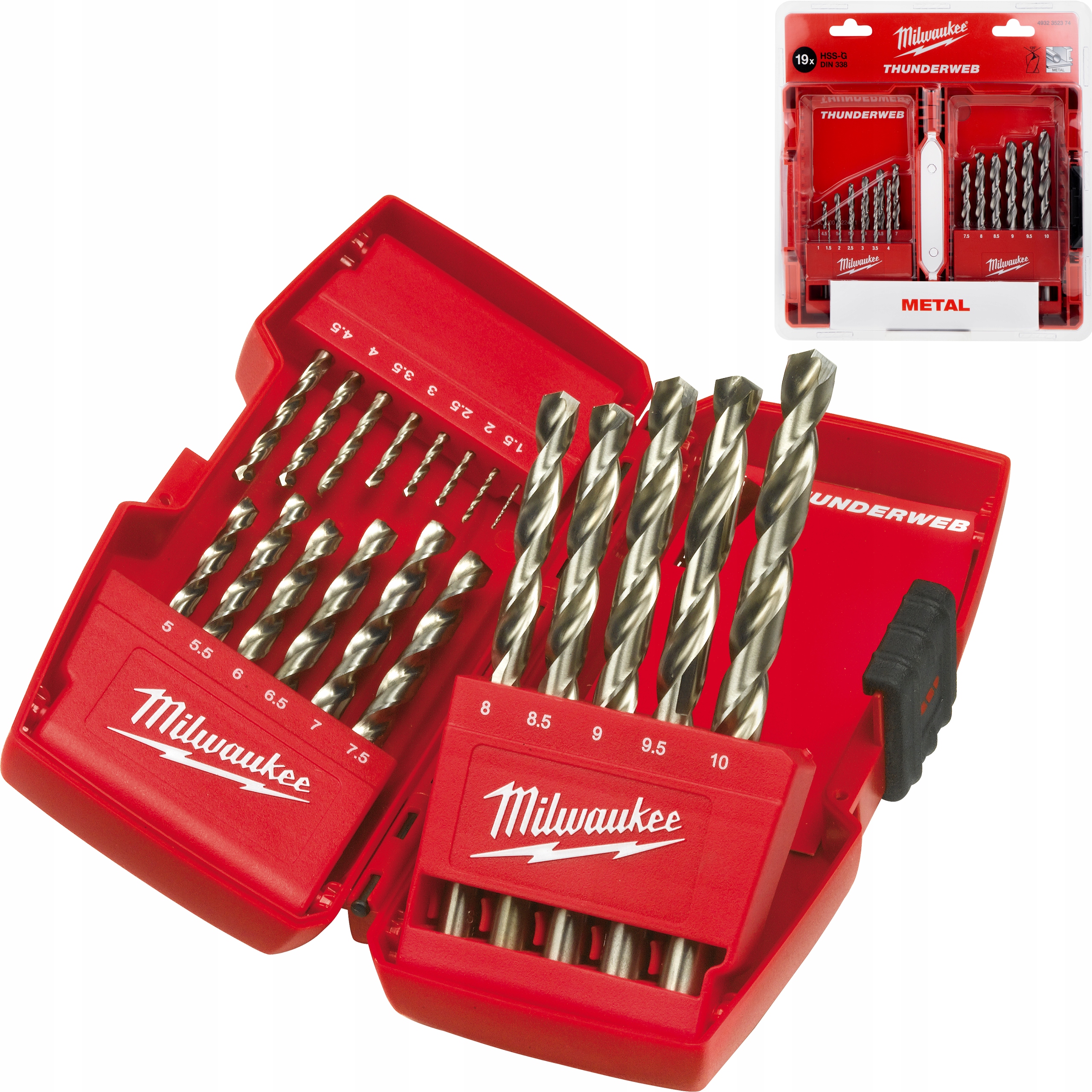 

Wiertła do metalu Milwaukee Hss-g Zestaw 19szt.