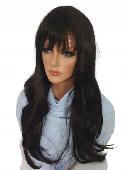 Dlouhá paruka s ofinou Tess v černé barvě 70 cm Nessaja wigs