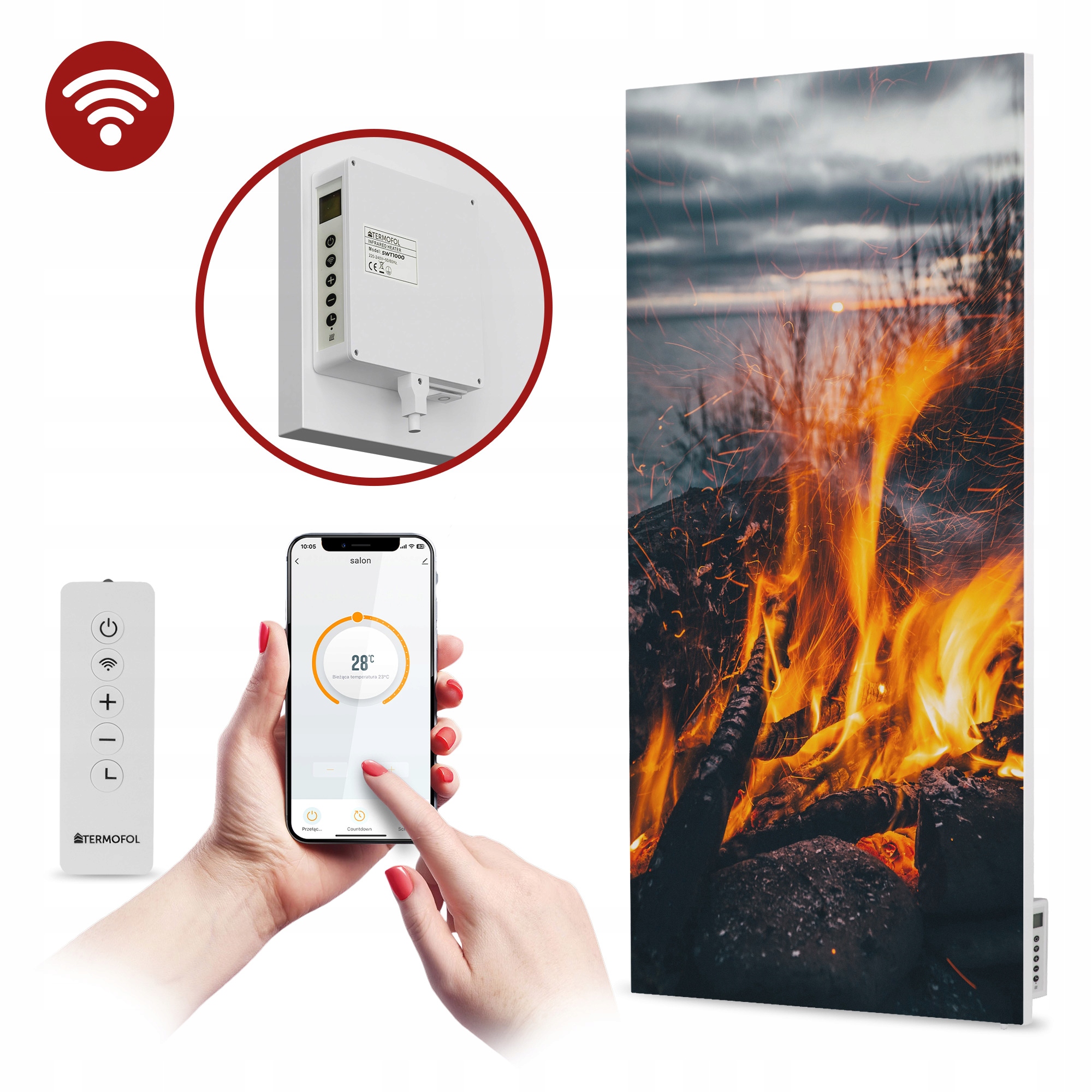 Ohrievač s infračervenou potlačou 700 W 120 x 60 cmWiFi