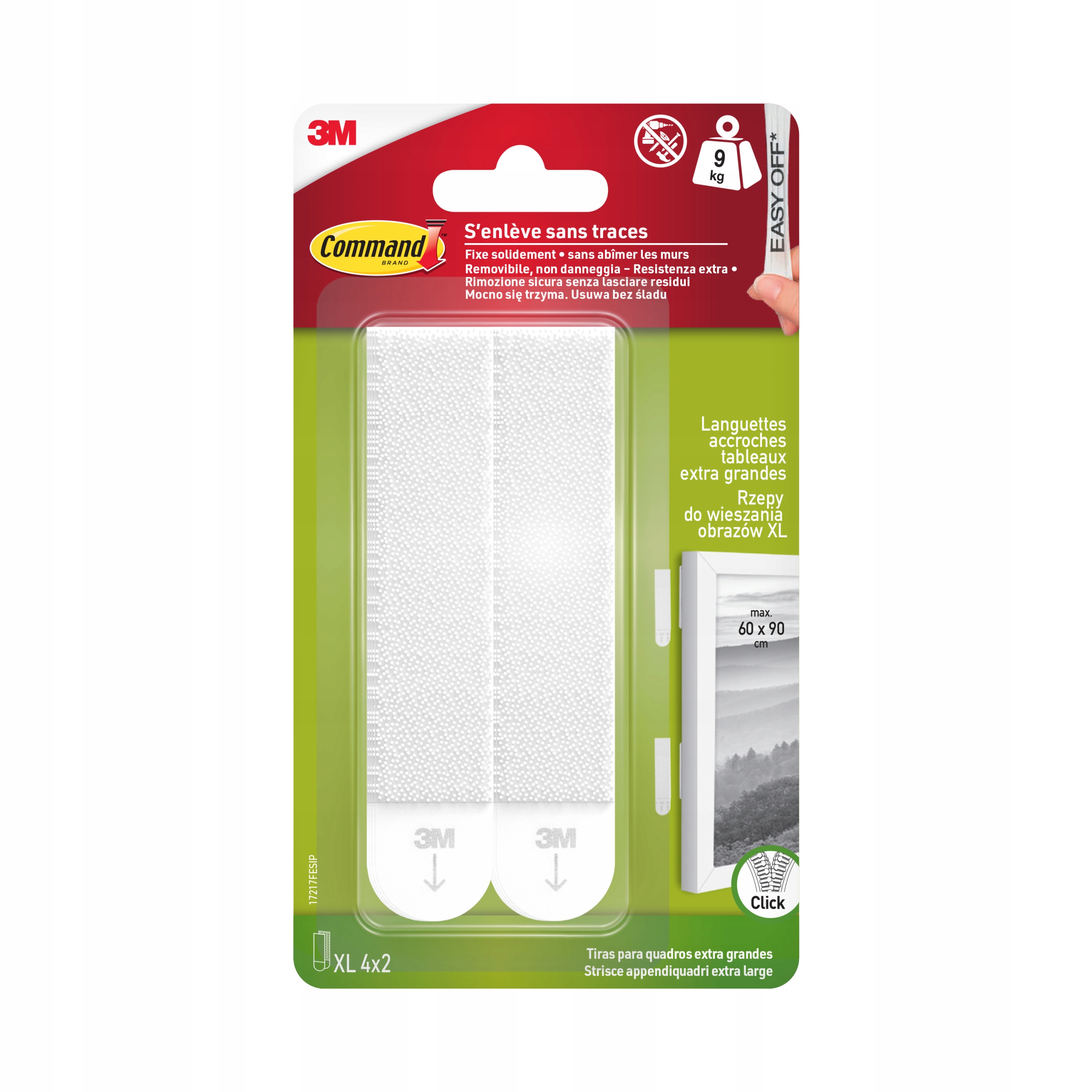 Command rzepy do wieszania ciężkich obrazów duże do 9 kg 8 sztuk (4 pary)