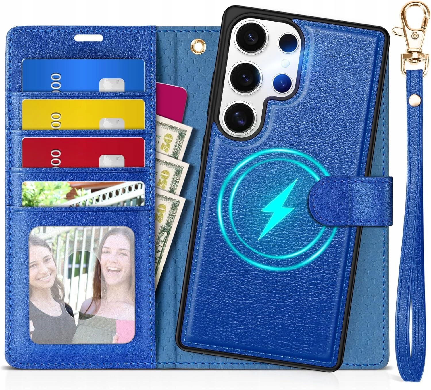 Pouzdro odnímatelné 2v1 pro Galaxy S25 Ultra case s klopou, peněženka s poutkem