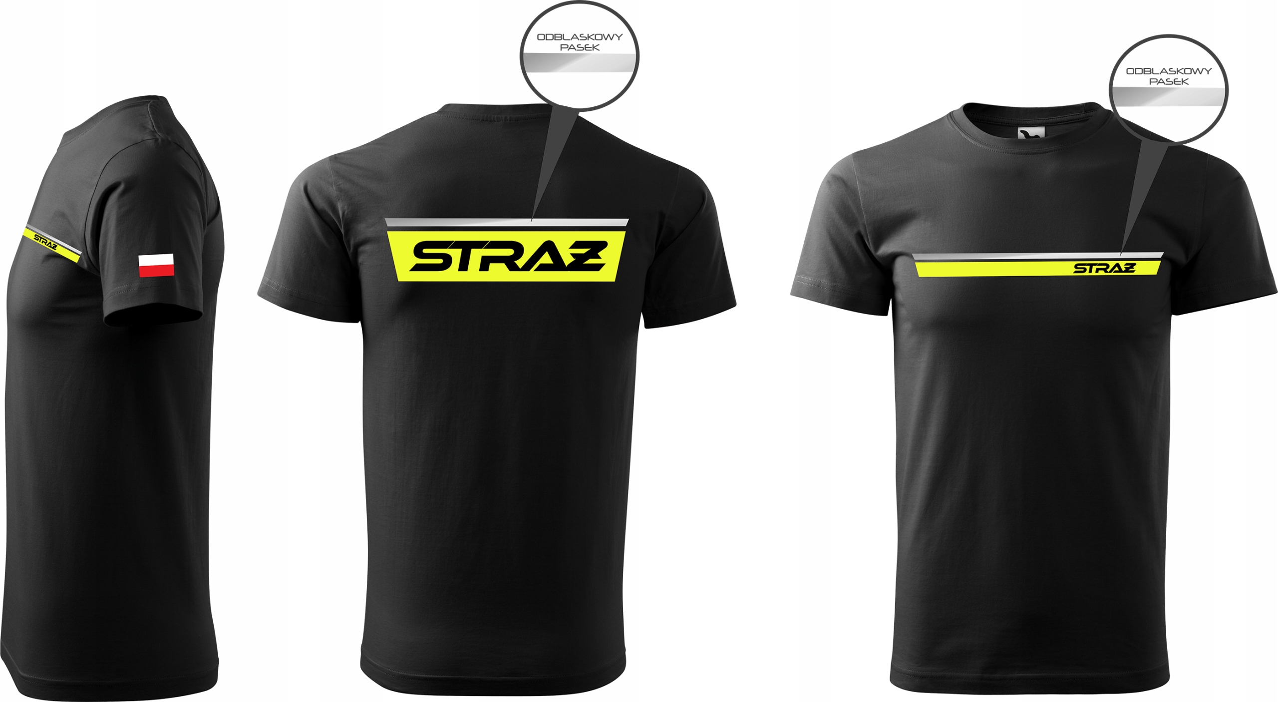 KOSZULKA T-SHIRT STRAŻ OSP STRAŻACKA ODBLASKOWA S Model TSHVNEW01