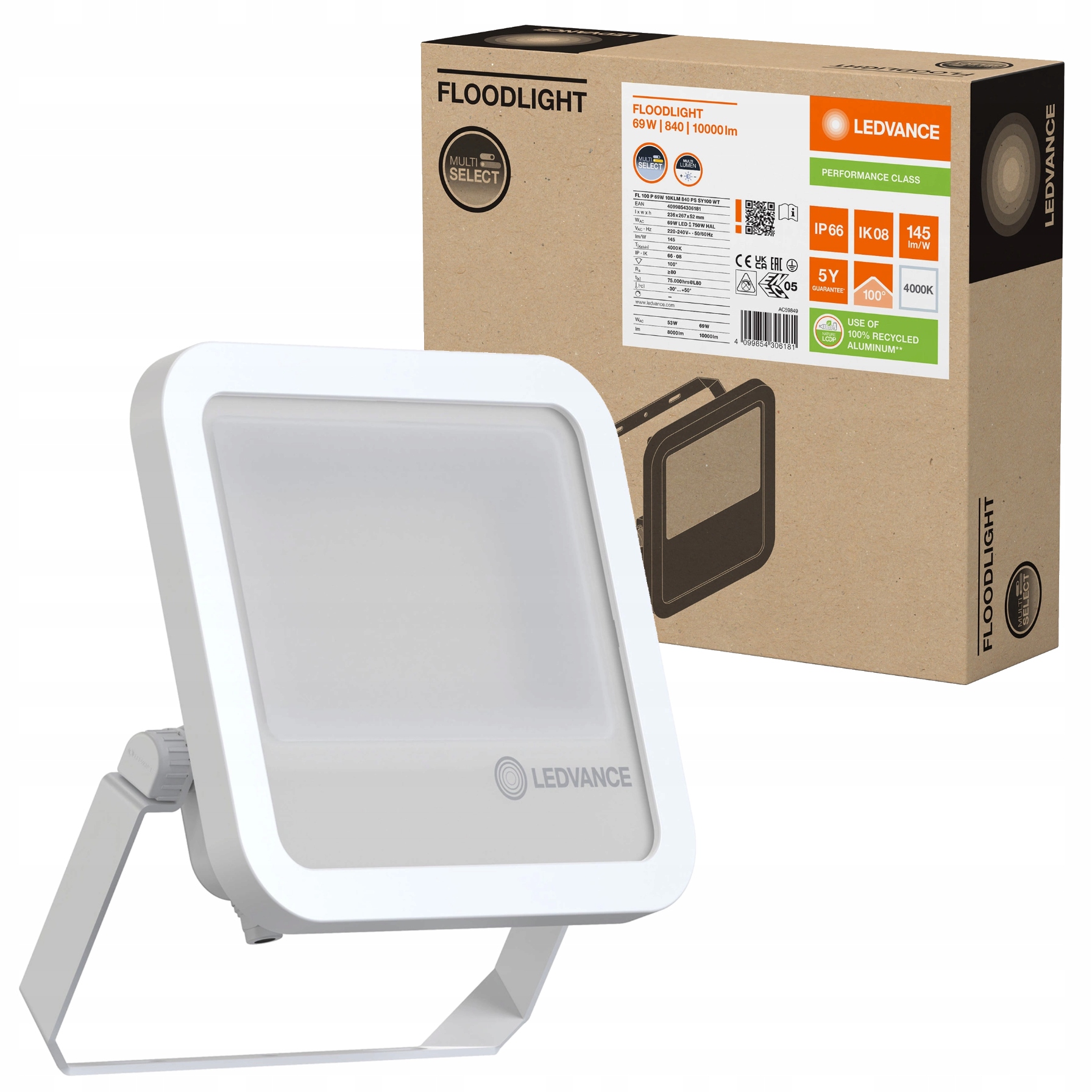 Ledvance Halogénový reflektor 69W 10000lm 4000K IP66 biely