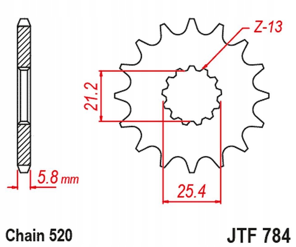 Jt Zębatka Przednia Z Gumą Cf Moto Mt 450 24-26, Benelli Trk 702 X Euro