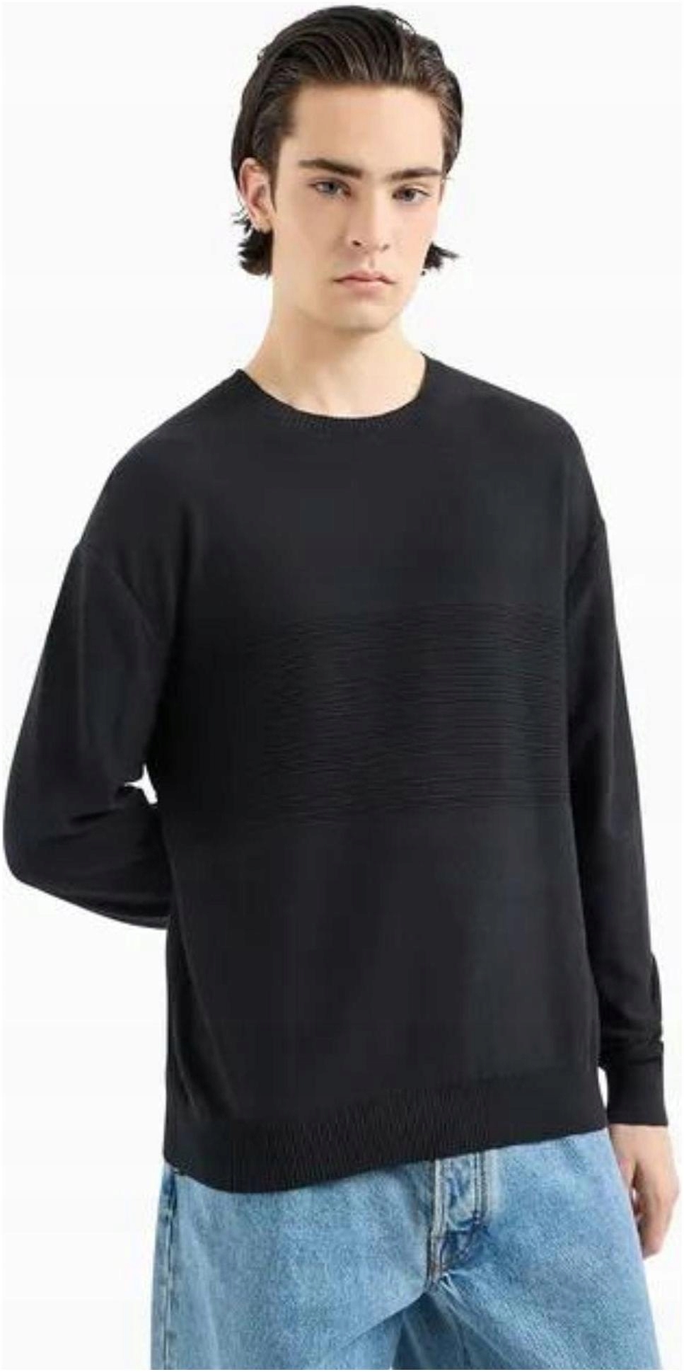 Pánský svetr Armani Exchange 6DZM6J ZMQ7Z černý XL