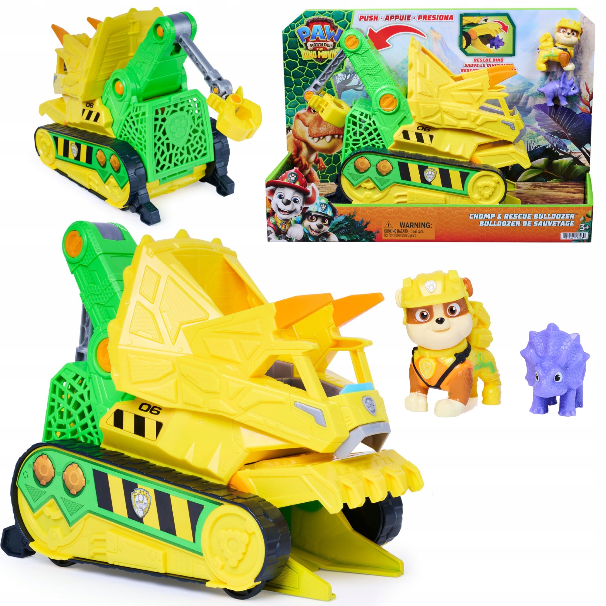 Psi Patrol Film Dino Rubble Buldożer 23 CM Chomp & Rescue Figurki
