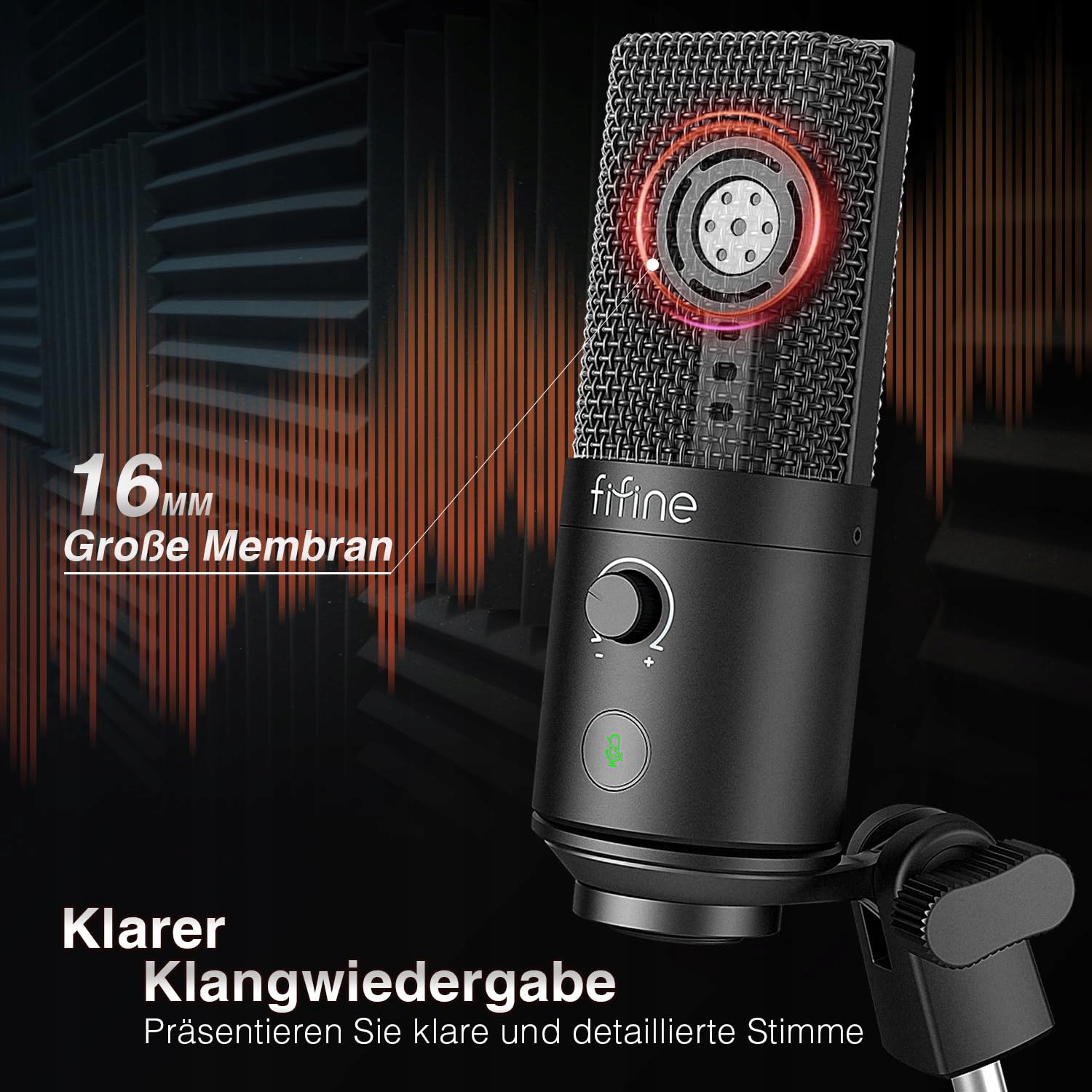 FIFINE Zestaw Mikrofon USB z Przyciskiem Wyciszenia T669PRO1 — miniatura 2