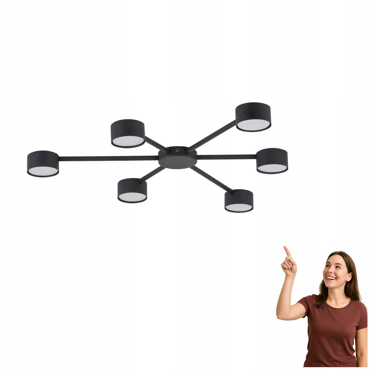 Stropná lampa Avia Black 4692 Tk Lighting