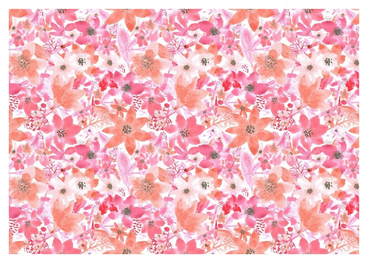 Vliesová fototapeta Růžové akvarelové květiny na zeď 350x250 lepidlo