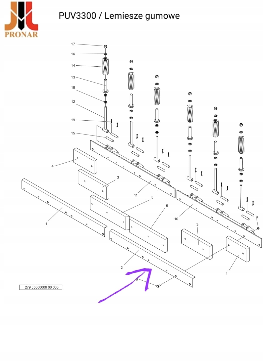 (279N-05000001L) - Кришка плуга PRONAR PUV 3300 ліва