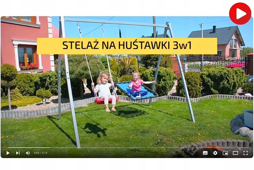 HUŚTAWKA OGRODOWA DLA DZIECI DOROSŁYCH STELAŻ METALOWY PODWÓJNY DO OGRODU EAN (GTIN) 5903760286149