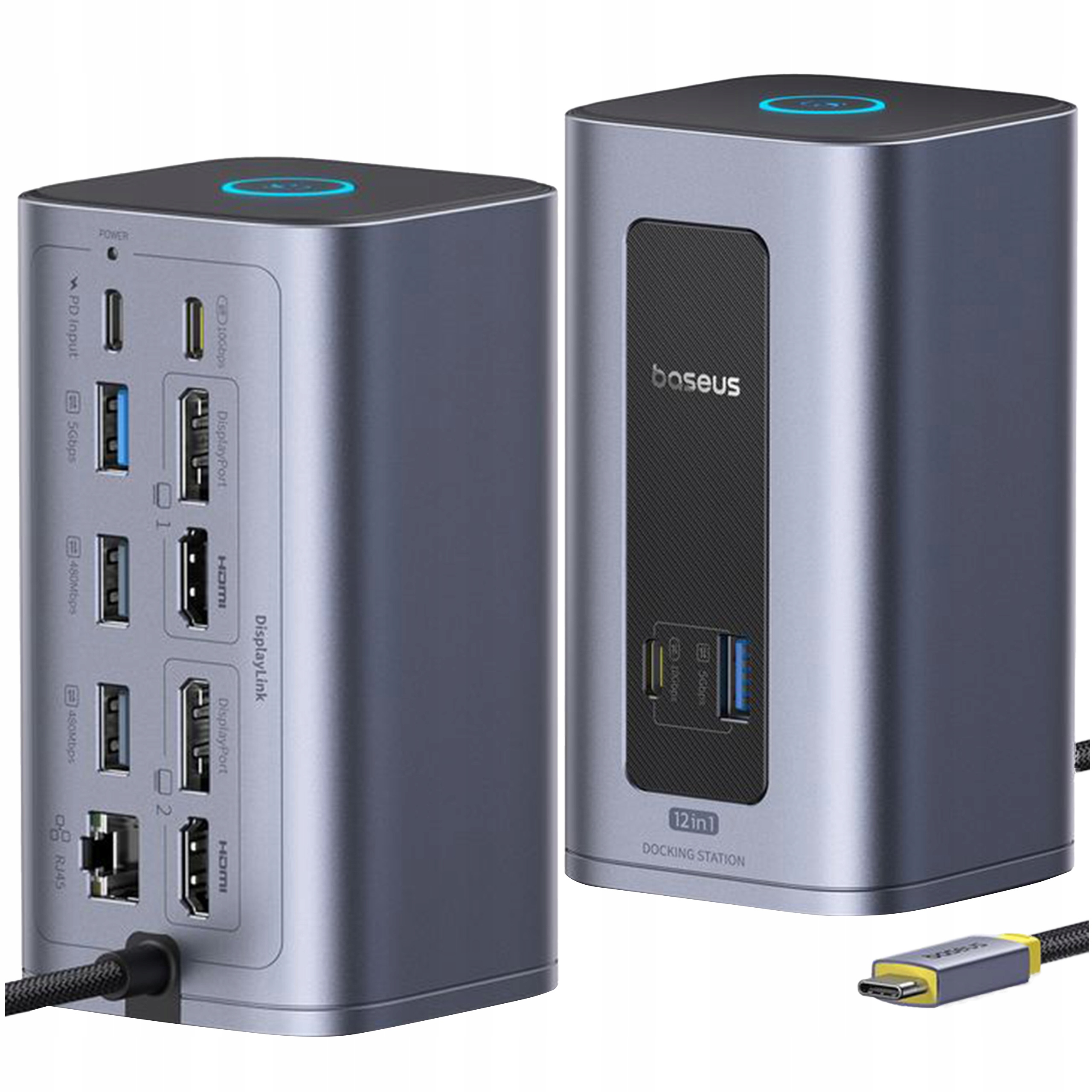 Dokovací Stanice Usb-c Hub Baseus 12v1 2X Hdmi 2X Dp 2X Usb-c 4X Usb-a RJ45