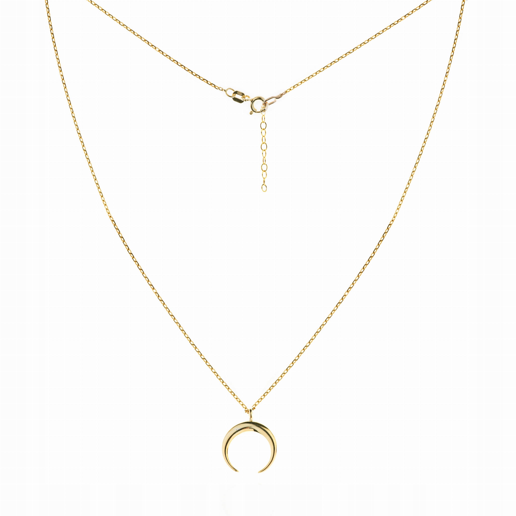 Srebrny naszyjnik pozłacany dwuróg półksiężyc 925 pudełko