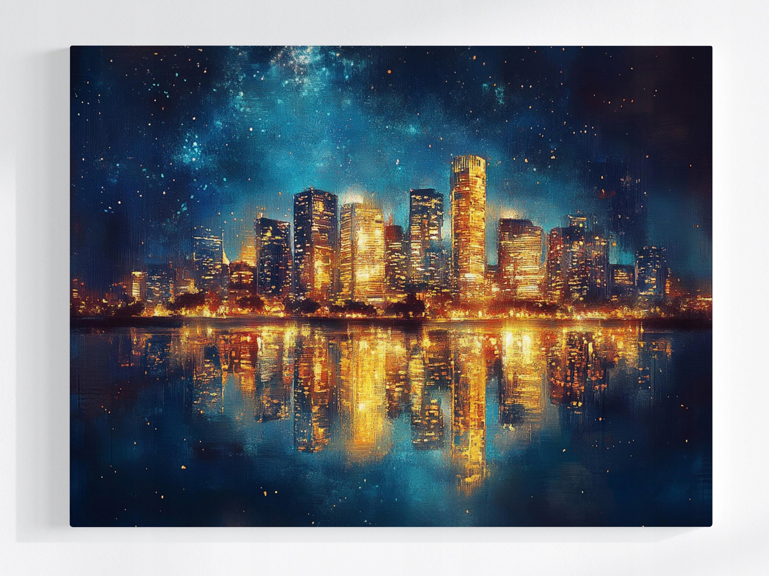 Obraz Na Plátně Canvas Město Noc Hvězdy Mrakodrapy New York Usa 80x60