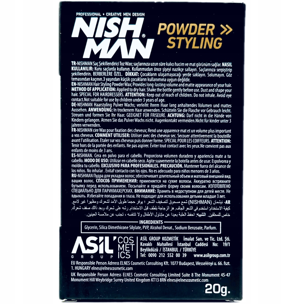 Puder do włosów NISHMAN Matowy ULTRA HOLD 20g Linia NISHMAN